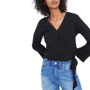 Madewell Black Wrap Top